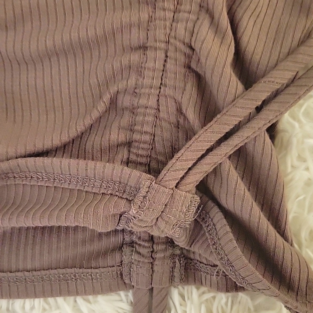 Intimately Free People Taupe Ribbed-Knit Crop Top, sz S - Picture 7 of 9